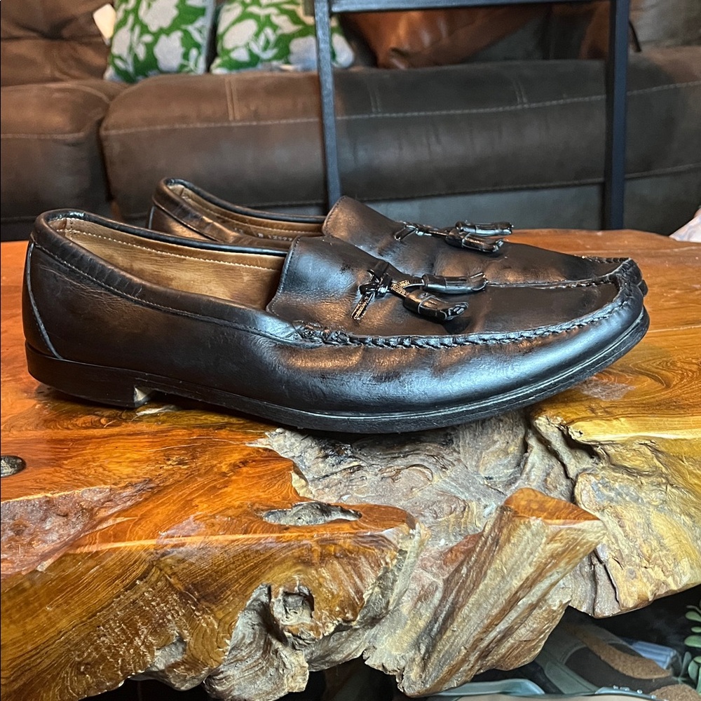 Allen Edmonds Pomona Tassel Loafers Men’s 12 D Black Leather Slip-On Dress Shoes